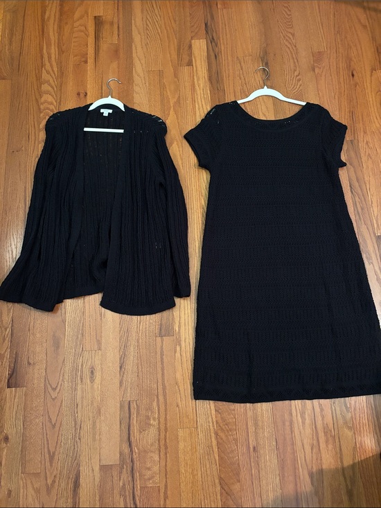 J. Jill Other - J. Jill Black Crochet Bundle - Cardigan and Dress - Size medium